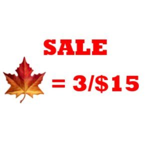 3 leaf items = $15